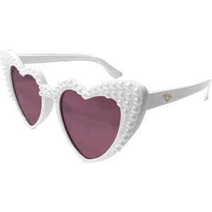 ❤️Women White Sunglasses, Pearl Heart for Bride,Bridal Shower Accessory,